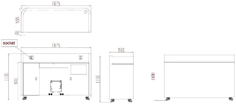 DJ Table LED Display – customized sizes drawing