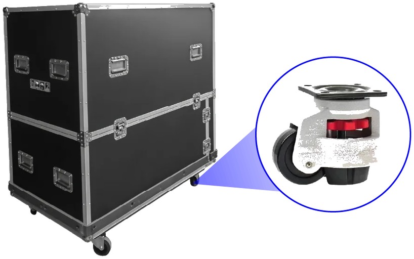 DJ Table LED Display – flight case with brake casters