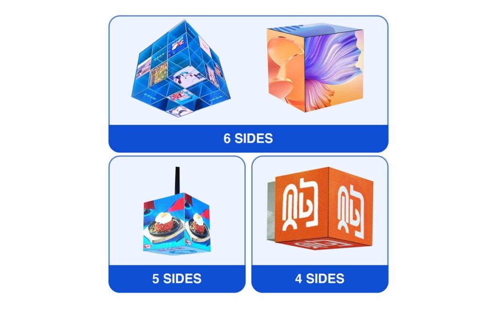 Magic Cube LED Display – side configurations overview
