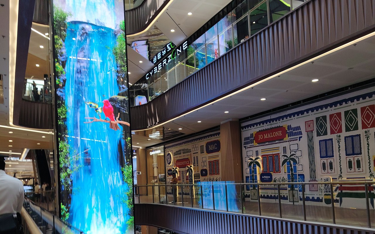 In-store digital signage displays for promotions and product stories.
