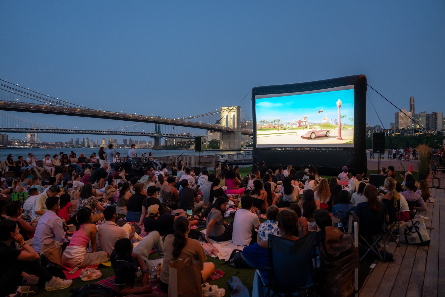 Large outdoor screen serving an open-air venue.