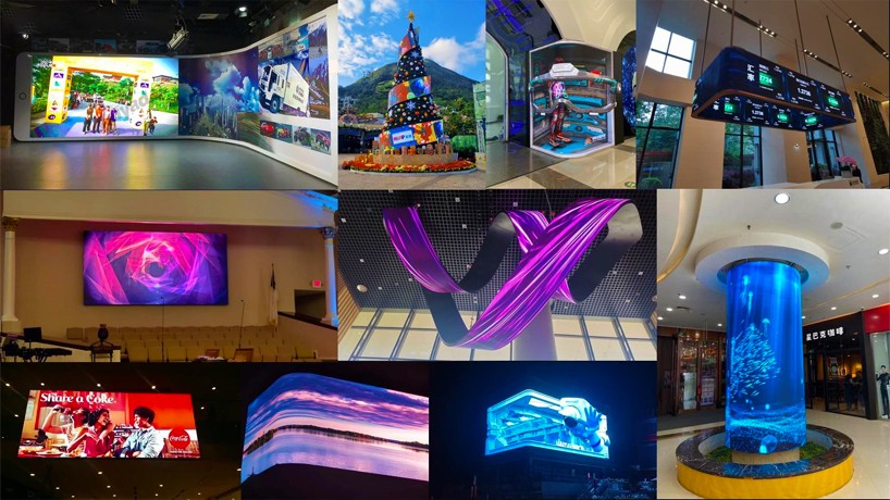 Shaped flexible LED displays