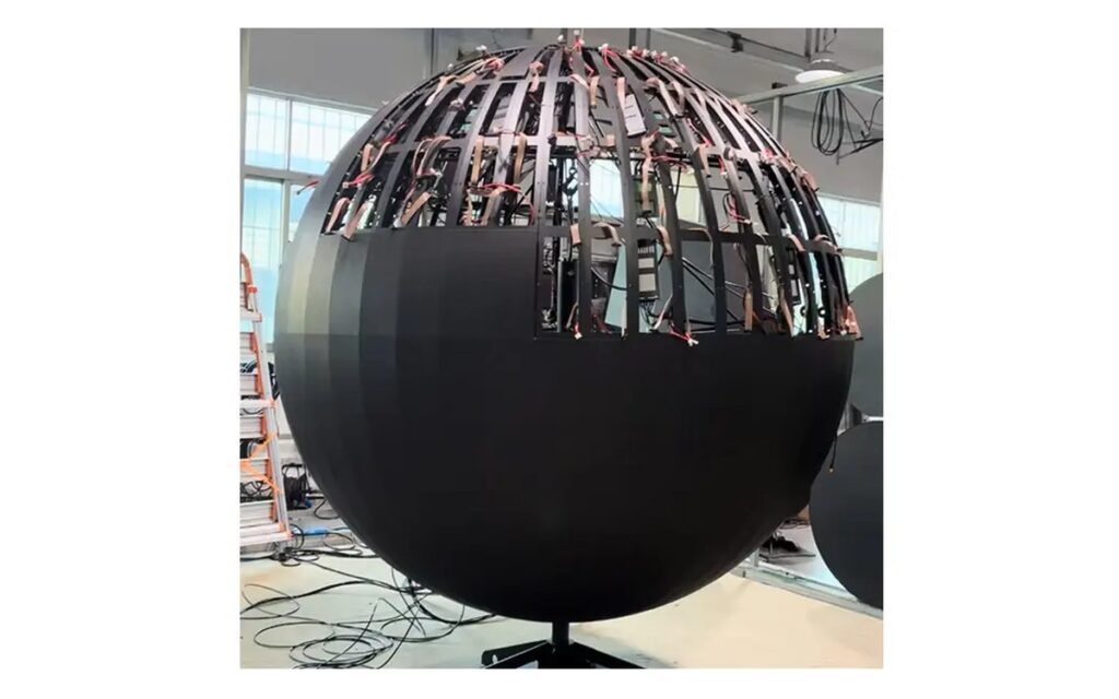 Spherical LED Display – structure in workshop